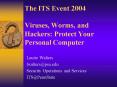 The ITS Event 2004 Viruses, Worms, and Hackers: Protect Your Personal Computer PowerPoint PPT Presentation