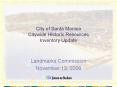 City of Santa Monica Citywide Historic Resources Inventory Update PowerPoint PPT Presentation