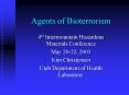Agents of Bioterrorism PowerPoint PPT Presentation