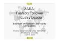ZARA: Fashion Follower Industry Leader PowerPoint PPT Presentation