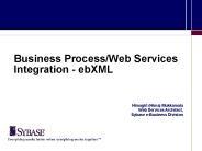 Business ProcessWeb Services Integration ebXML