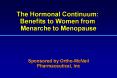 The Hormonal Continuum: Benefits to Women from Menarche to Menopause PowerPoint PPT Presentation