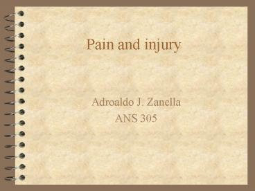 Pain and injury