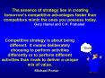 The essence of strategy lies in creating tomorrows competitive advantages faster than competitors mi PowerPoint PPT Presentation
