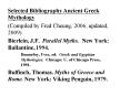 Selected Bibliography Ancient Greek Mythology PowerPoint PPT Presentation