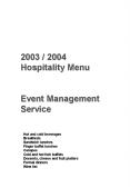 Hospitality Menu PowerPoint PPT Presentation