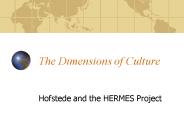 The Dimensions of Culture