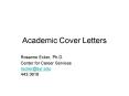 Academic Cover Letters PowerPoint PPT Presentation