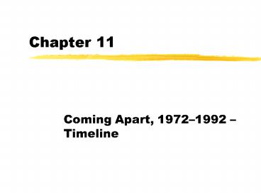 Coming Apart, 19721992 Timeline