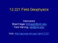 12.221 Field Geophysics PowerPoint PPT Presentation