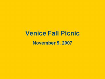 Venice Fall Picnic