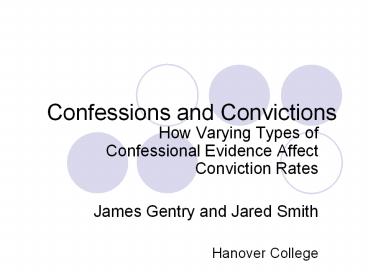 Confessions and Convictions