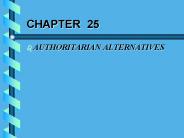 AUTHORITARIAN ALTERNATIVES