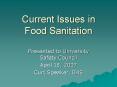 Current Issues in Food Sanitation PowerPoint PPT Presentation