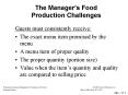 The Managers Food Production Challenges PowerPoint PPT Presentation