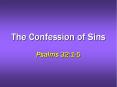 The Confession of Sins PowerPoint PPT Presentation