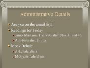 Administrative Details