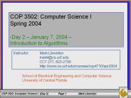 COP 3502: Computer Science I