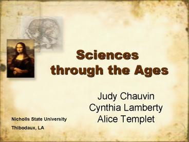 Sciences through the Ages