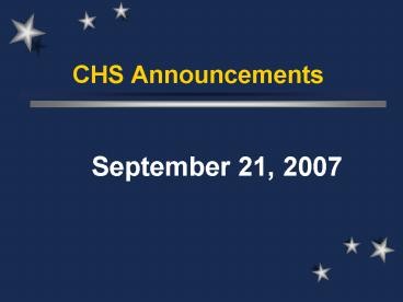 CHS Announcements