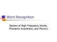 Word Recognition PowerPoint PPT Presentation
