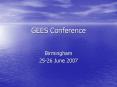GEES Conference PowerPoint PPT Presentation