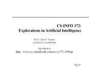 CSINFO 372: Explorations in Artificial Intelligence