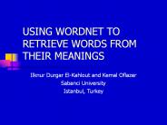 USING WORDNET TO RETRIEVE WORDS FROM THEIR MEANINGS