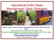 Agricultural Solid Waste Management: Basic Strategies