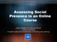 Assessing Social Presence in an Online Course PowerPoint PPT Presentation