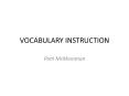 VOCABULARY INSTRUCTION PowerPoint PPT Presentation