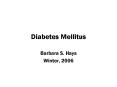 Diabetes Mellitus PowerPoint PPT Presentation