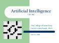 Artificial Intelligence CIS 342 PowerPoint PPT Presentation