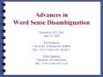 Advances in Word Sense Disambiguation PowerPoint PPT Presentation
