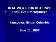 REAL WORK FOR REAL PAY: Inclusive Employment PowerPoint PPT Presentation