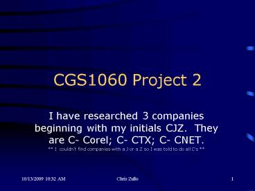 CGS1060 Project 2