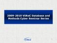 2009-2010 VIReC Database and Methods Cyber Seminar Series PowerPoint PPT Presentation