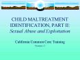 CHILD MALTREATMENT IDENTIFICATION, PART II: Sexual Abuse and Exploitation PowerPoint PPT Presentation