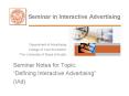 Seminar in Interactive Advertising PowerPoint PPT Presentation