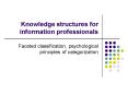 Knowledge structures for information professionals PowerPoint PPT Presentation