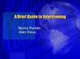 A Brief Guide to Interviewing PowerPoint PPT Presentation