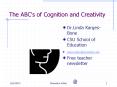 The ABC's of Cognition and Creativity PowerPoint PPT Presentation