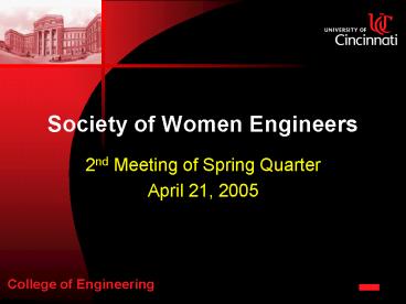 2nd Meeting of Spring Quarter