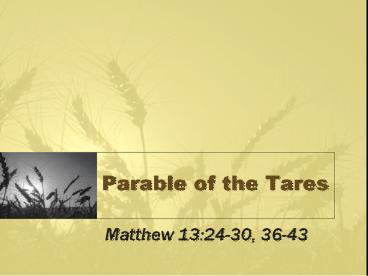 Parable of the Tares