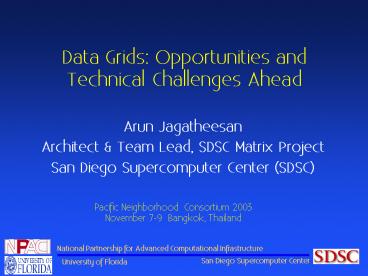 Data Grids: Opportunities and Technical Challenges Ahead