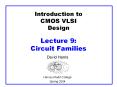 Introduction to CMOS VLSI Design Lecture 9: Circuit Families PowerPoint PPT Presentation