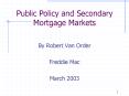 Public Policy and Secondary Mortgage Markets PowerPoint PPT Presentation