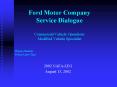 Ford Motor Company Service Dialogue Commercial Vehicle Operations Modified Vehicle Specialist PowerPoint PPT Presentation