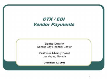 CTX EDI Vendor Payments