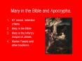 Mary in the Bible and Apocrypha. PowerPoint PPT Presentation